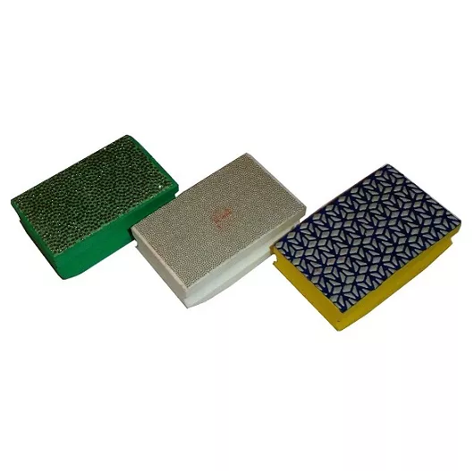 Diamant-Handpad-Set 9tlg. Naturstein Feinsteinzeug 90x55mm K50-3000
