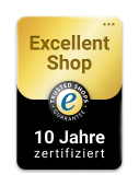 Wir sind ausgezeichnet! Excellent Shop Award - 10 Jahre zertifiziert Trusted Shops
